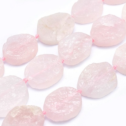Naturel a augmenté perles de quartz, ovale