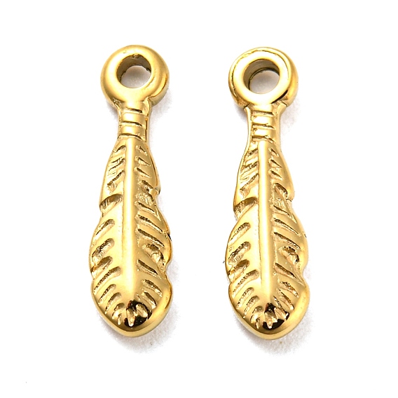 304 Stainless Steel Charms, High Polished Leaf Charm