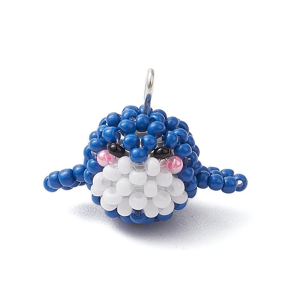 Бисер бисерные подвески, кулон с дельфином