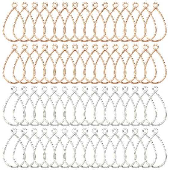 60 шт. 2 цвета сплава открытая задняя часть подвески безель, для diy уф смолы, эпоксидная смола, слеза