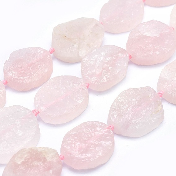 Naturel a augmenté perles de quartz, ovale