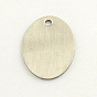 201 Stainless Steel Pendants, Oval Stamping Blank Tag, 24x17x1mm, Hole: 3mm