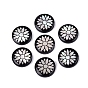 Acrylic & Natural Freshwater Shell Cabochons, Flat Round & Flower