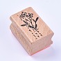 Timbres en bois, rectangle avec des plantes