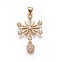 Brass Micro Pave Cubic Zirconia Pendants, Star