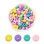 Handmade Polymer Clay Beads, for DIY Jewelry Crafts Supplies, Flat Round