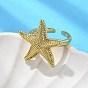 Кольца-манжеты из латуни в виде морской звезды для женщин, стойки покрытие, долговечный, без кадмия и без свинца