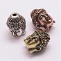 Brass Micro Pave Grade AAA Cubic Zirconia Beads, Long-Lasting Plated, Cadmium Free & Nickel Free & Lead Free, Buddha