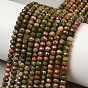 Природные Unakite бисер нитей, граненые, рондель