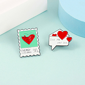 Love Letter Envelope with Heart Pin Jewelry Set for Long Distance Relationship
