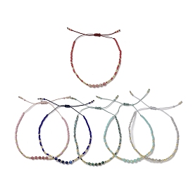 Gemstone Braided Bead Bracelets, with Nylon Cord