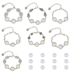 Набор для изготовления браслета с фотографией «сделай сам», включая изготовление браслетов из сплава с хамсой, луной, звездой, цветком и сердцем, Кабошоны из стекла