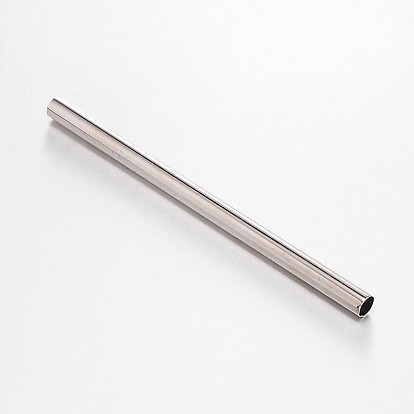 Brass Tube Beads, 100x6mm, Hole: 5.5mm
