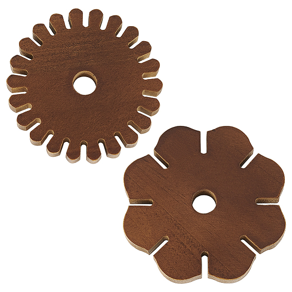 2шт 2 стили деревянные браслеты вязальщицы, диск для плетения браслета, цветок