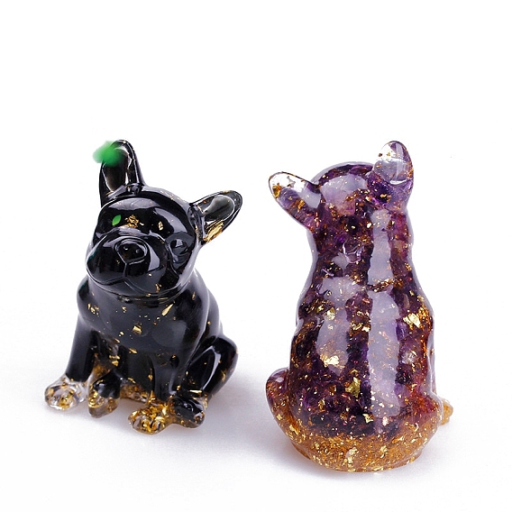 Украшение для выставки собак из смолы, с крошками драгоценных камней внутри статуй для украшения домашнего офиса