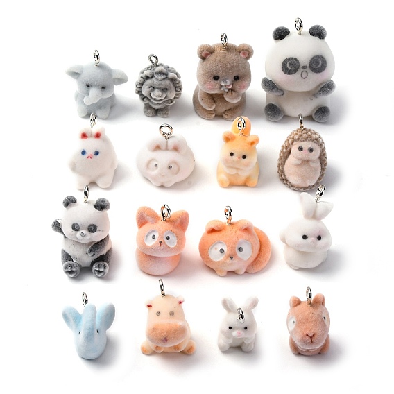 Подвески из смолы в виде животных, с железной платиной петлей