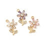 Латунные микро проложить кубического циркония подвески, , без никеля , реальный 18 k позолоченный
