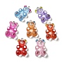 Acrylic Pendants, with Iron Ring, Bear