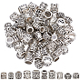 100Pcs 10 Styles Tibetan Style Zinc Alloy Beads, Column