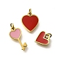 304 из нержавеющей стали шармы эмали, с целью перехода в кольце, шарма сердца, реальный 18 k позолоченный, ионное покрытие (ip)