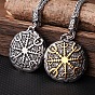 Colliers pendentifs boussole viking vintage en acier inoxydable pour hommes