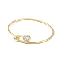 Clear Cubic Zirconia Diamond Bangle, Brass Simple Thin Bangle for Women