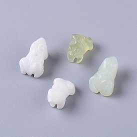 Chinese Style Natural Jade Beads, Carved, Dyed, Frog