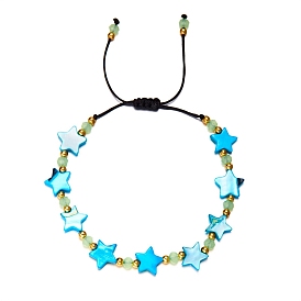 Регулируемые нейлоновые нити плетеные браслеты из бисера, с ракушечными бусинами звездные разделительные бусины