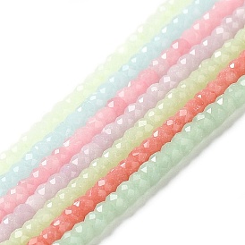 Synthetic Luminous Stone Beads Strands, Faceted, Barrel, Glow in the Dark