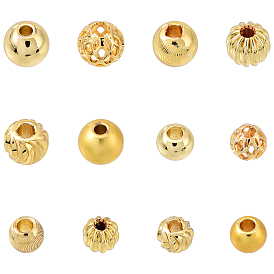 120 шт 12 стили латунные бусины, разнообразные