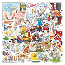 100Pcs Easter Paper Sticker Labels, Self-adhesion, for Suitcase, Skateboard, Refrigerator, Helmet, Mobile Phone Shell