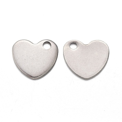201 Stainless Steel Charms, Laser Cut, Stamping Blank Tag, Heart