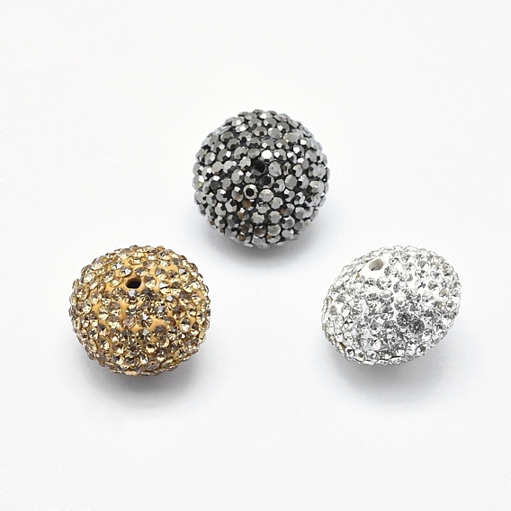 Polymer Clay Rhinestone Beads, Rondelle
