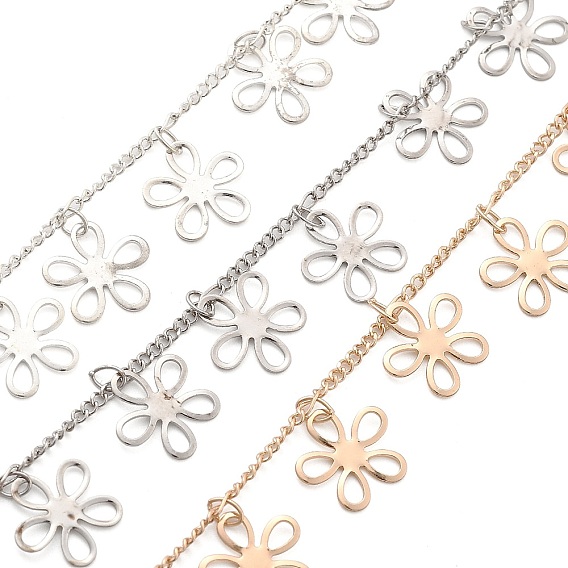 Латунные цветочные цепочки ручной работы, для ожерелья браслеты решений, долговечный, без никеля , пайки, с катушкой