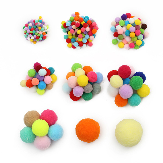 DIY Doll Craft Polyester High-elastic Pom Pom Ball, Round