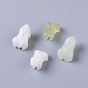 Chinese Style Natural Jade Beads, Carved, Dyed, Frog