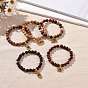 Wood Beaded Bracelets, Alloy Owl/Toitorse/Elephant/Eye/Butterfly Charm Bracelets for Women