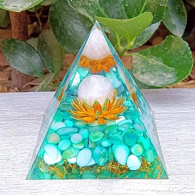 Crystal Ball Crystal Pyramid Ornament Gravel Epoxy Resin Crafts Home Office Decoration