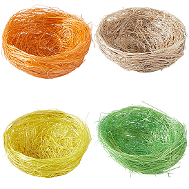 4шт. 4 цветов, декоративная елка из конопляной нити, имитирующая птичье гнездо., аксессуары для оформления микроландшафта