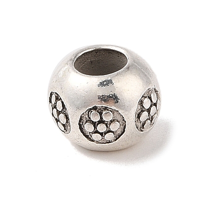 Tibetan Style Alloy European Beads, Lead Free & Cadmium Free, Large Hole Beads, Rondelle