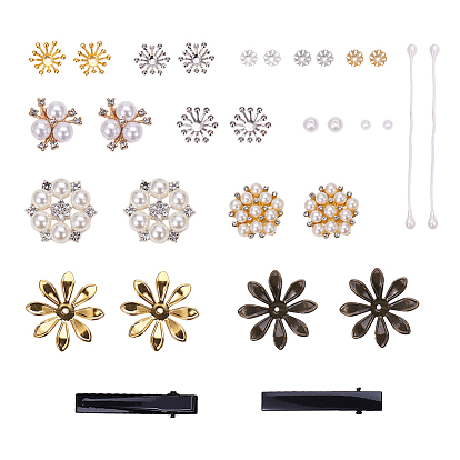DIY Makings, Hair Accessories, Flat Alligator Hair Clip  Findings, Bead Caps and Acrylic Beads