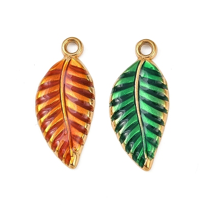 304 нержавеющей стальной эмали подвески, очарование листа, ионное покрытие (ip), реальный 18 k позолоченный