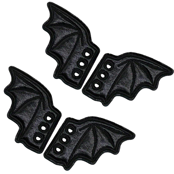 2 Пары пряжек для обуви из искусственной кожи на Хэллоуин для самостоятельного изготовления аксессуаров для обуви, крылья