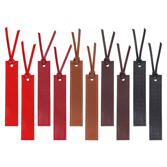 10шт 5 цвета закладка из искусственной кожи, прямоугольные