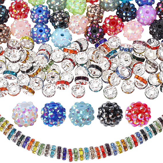 Наборы бисера своими руками, в комплект входят разделительные бусины из латуни класса А со стразами, AB-цвет смолы горный хрусталь бисер
