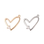 Стеклянные подвески с прозрачными стразами, с латунной фурнитурой , сердце