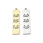 Colgantes de acero inoxidable Halloween 201, Colgante rectangular con forma de cara de calabaza de Halloween., Corte con laser