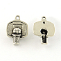 Basketball Tibetan Style Alloy Pendants, Cadmium Free & Lead Free, 19.5x14x5mm, Hole: 1.5mm, about 710pcs/1000g