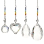 4pcs 7 atrapasoles de cristal de chakra, Prisma de vidrio facetado que crea un arcoíris para ventanas