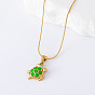 3 шт. ожерелья из нержавеющей стали с лаймово-зеленой эмалью в виде морской черепахи